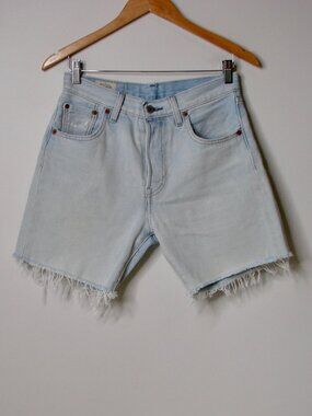 Levi's 501 '93 Straight Jean Shorts Premium Denim Cut Offs Raw Hem Big E 29